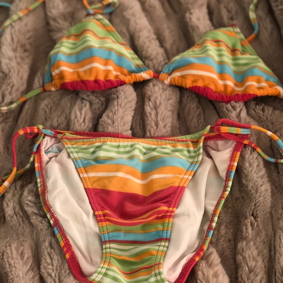 Multi-Color Striped Bikini - Picture 2 of 2